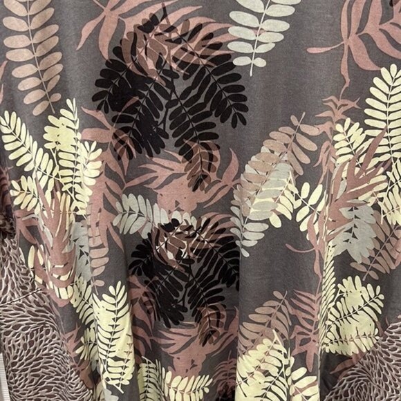 LOGO by Lori Goldstein brown leaf/animal print top - Picture 3 of 8